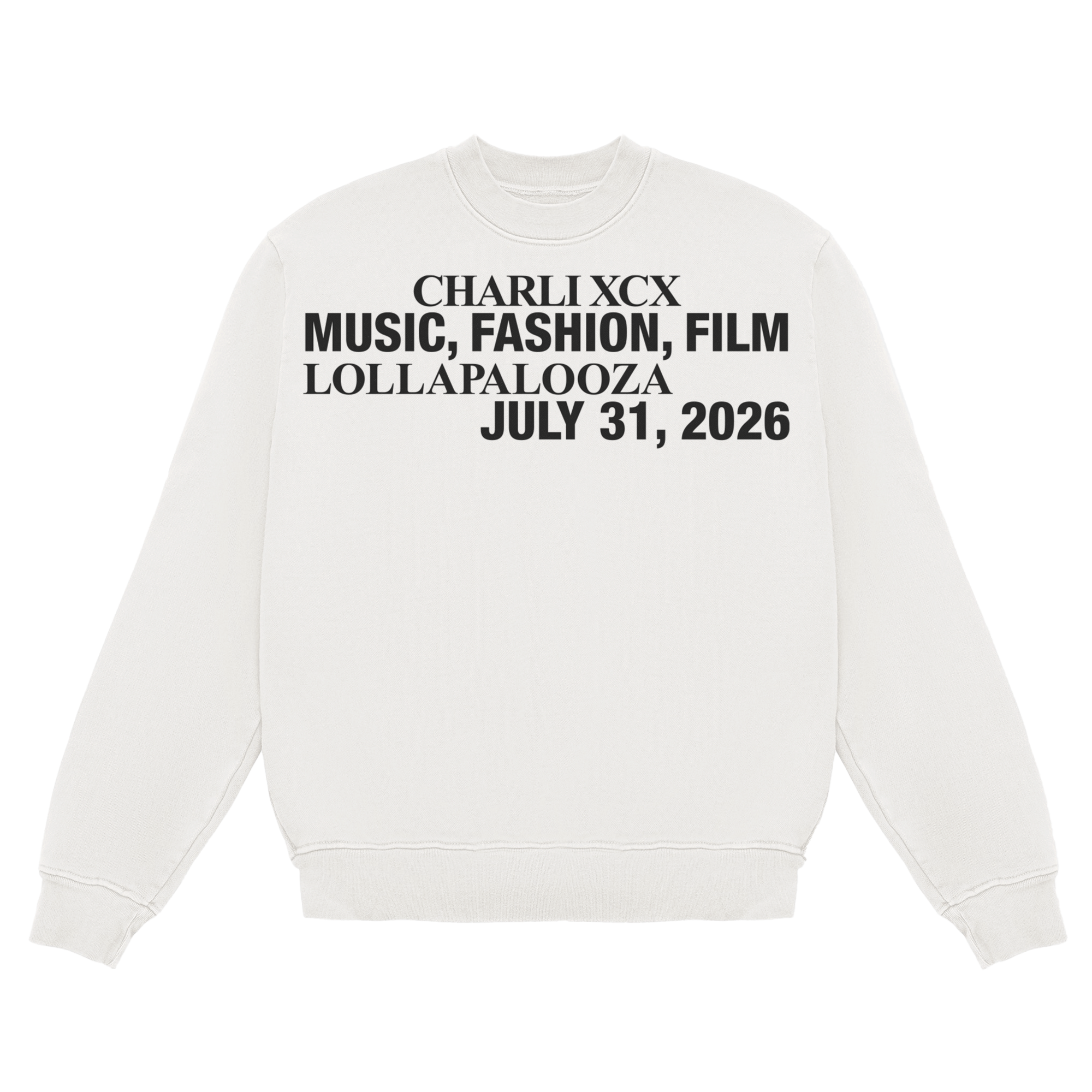 Music, Fashion, Film Lolla Crewneck