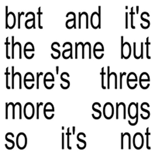 Brat and it’s the same but there’s three more songs so it’s not (digital download)